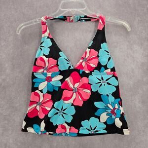 Sonoma Black Floral Halter Padded Swimwear Tankini‎ Tank Top Medium M 10